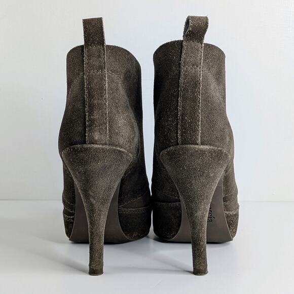 Pedro Garcia Brown Suede Platform Ankle Boots Lace Up Heels 39.5 Fall Boho Chic - Picture 5 of 15